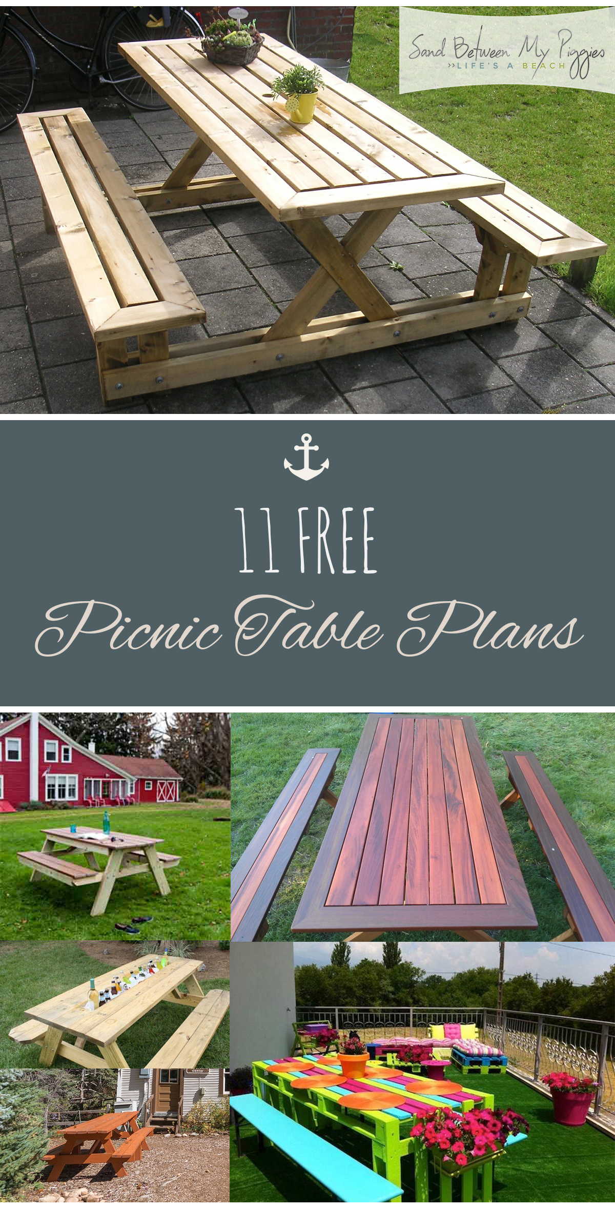 11 FREE Picnic Table Plans Sand Between My Piggies Beach Vacations